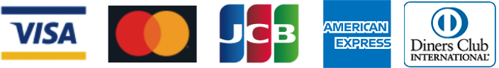 VISA、MasterCard、JCB、Americanexpress、Diners Club